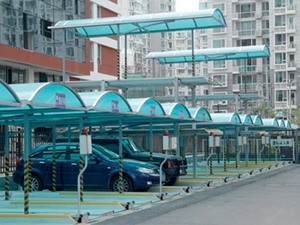 “車庫入口雨棚陽光板”地下車庫入口陽光板