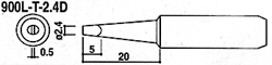 HAKKO白光烙鐵頭900M-T-2.4D烙鐵咀