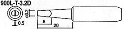 HAKKO白光烙鐵頭900L-T-3.2D烙鐵咀