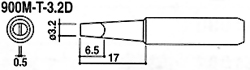HAKKO白光烙鐵頭900M-T-3.2D烙鐵咀