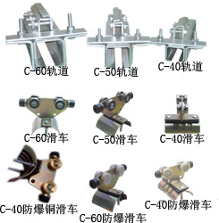 C型鋼電纜滑車 滑線導軌 軟電纜(圖)