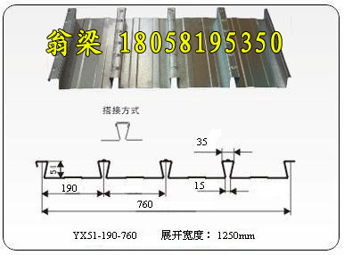 YX51-190-760樓承板,鋼承板,縮口樓承板