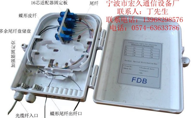 PLC1分16光分路器分纖盒-PLC16芯光纜分路盒