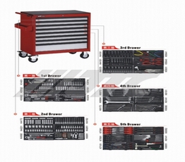 JTC-5641+496 大型8抽工具車附五抽工具組