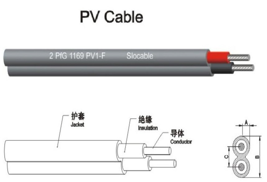 太陽(yáng)能光伏電纜2*6.0mm2