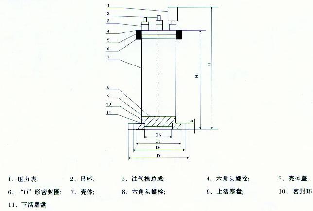 水錘消除器結(jié)構(gòu)圖，水錘消除器主要零件材料，水錘消除器尺寸連接