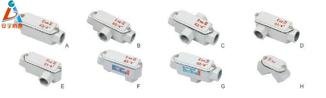 防爆穿線盒BHC-G1/2，BHC-G3/4一通平三通平防爆穿線盒