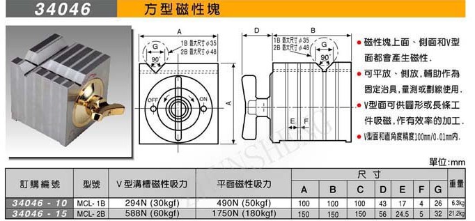 米其林方形磁性塊磁性方箱MCL-1B/2B