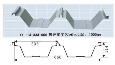 供應(yīng)114-333-666開口式壓型板金屬屋面板