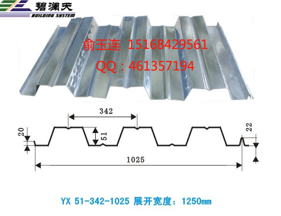 供應(yīng)YX51-342-1025樓承板鋼承板開(kāi)口樓承板