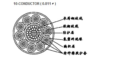 十芯氟塑料F46絕緣特種橡膠護(hù)套馬籠頭電極電纜