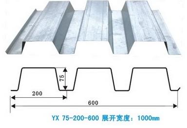 供應(yīng)YX75-200-600樓承板  鋼承板  承重板  壓型鋼板