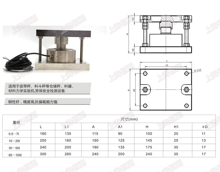 1T動(dòng)態(tài)稱重傳感器模塊