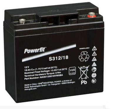 美國GNB蓄電池S312/18 應急電源12V18AH免維護固定型