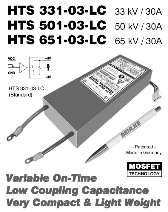 德國原裝進口behlke HTS 121-80-LC2高壓開關(guān)