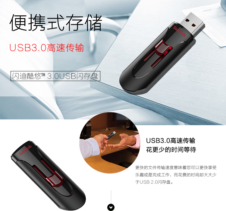 閃迪（SanDisk） 酷悠（CZ600） 32GB USB3.0 U盤