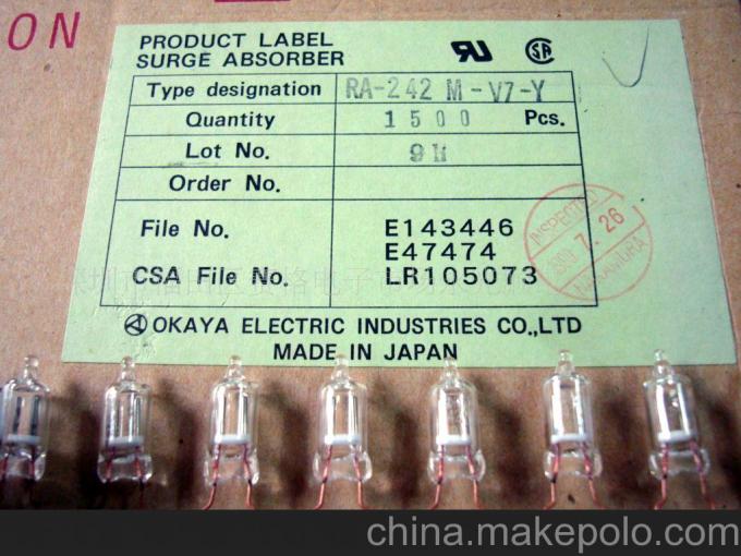 日本OKAYA放電管CR10201、RA-152MX-Y等產(chǎn)品