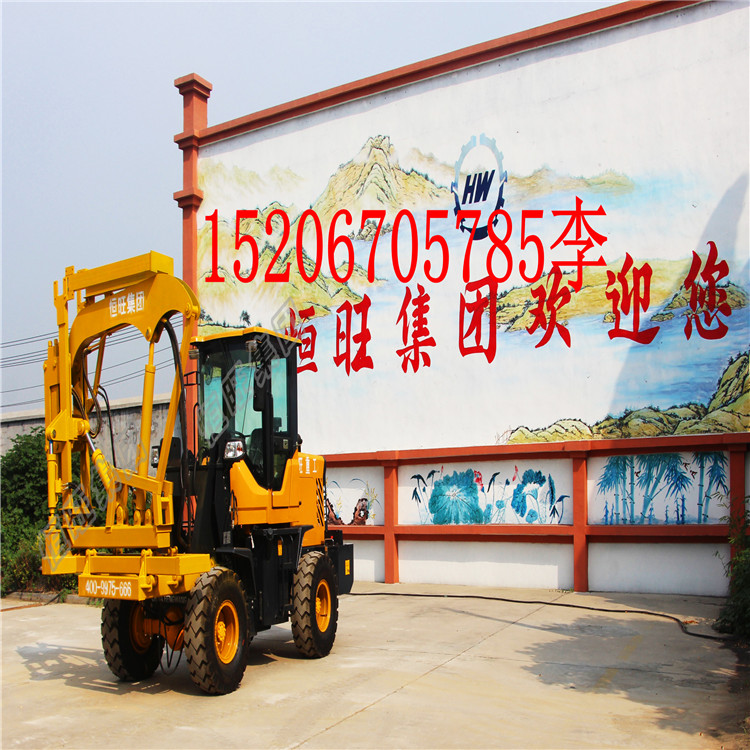 恒旺集團(tuán)新款公路護(hù)欄打樁機(jī)價(jià)格圖片，護(hù)欄打拔鉆孔一體機(jī)