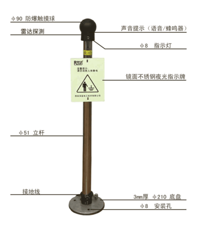 杰瑞久智防爆型人體靜電釋放器，廠家直銷(xiāo)，價(jià)格優(yōu)惠