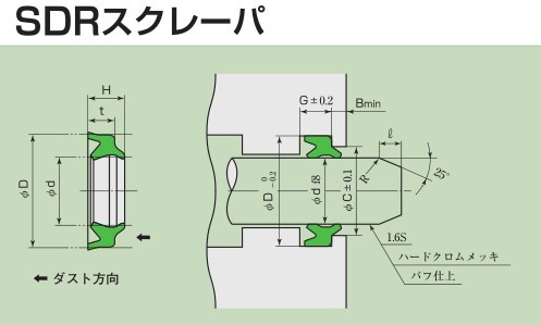 日本阪上耐高溫SDR-F型防塵密封圈