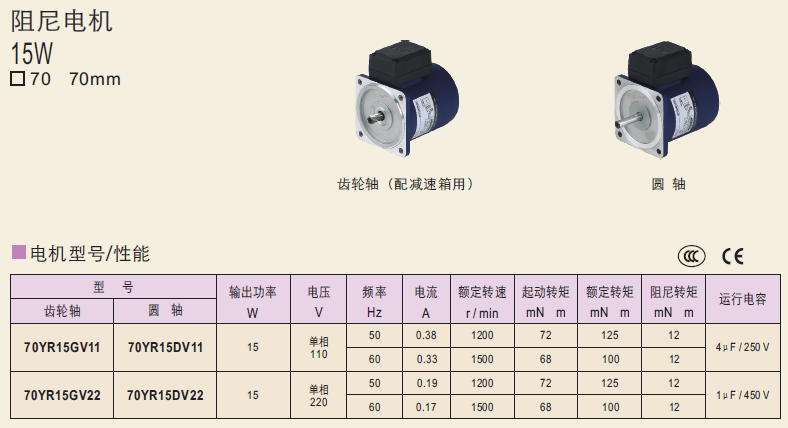 精研電機(jī)70YR15GV11   70YR15GV22  70YR15DV11