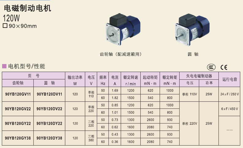 90YB120GV11 90YB120GV22  90YB120DV11精研電機(jī)