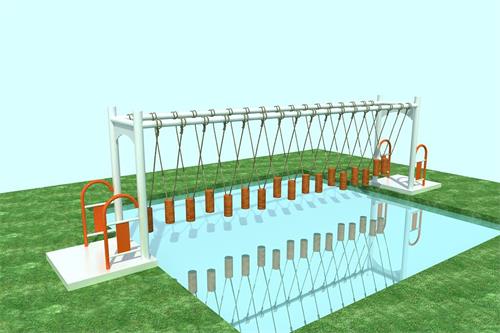 水上陸地可應用的拓展設備——吊樁橋