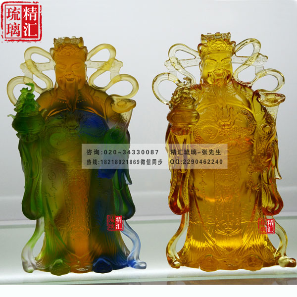 琉璃財(cái)神雕像，公司財(cái)神供奉，廣州琉璃佛像定做廠家