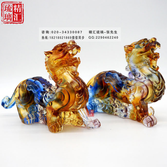 琉璃風(fēng)水?dāng)[件水晶禮品，廣州深圳水晶禮品定做，招財(cái)貔貅擺件禮品