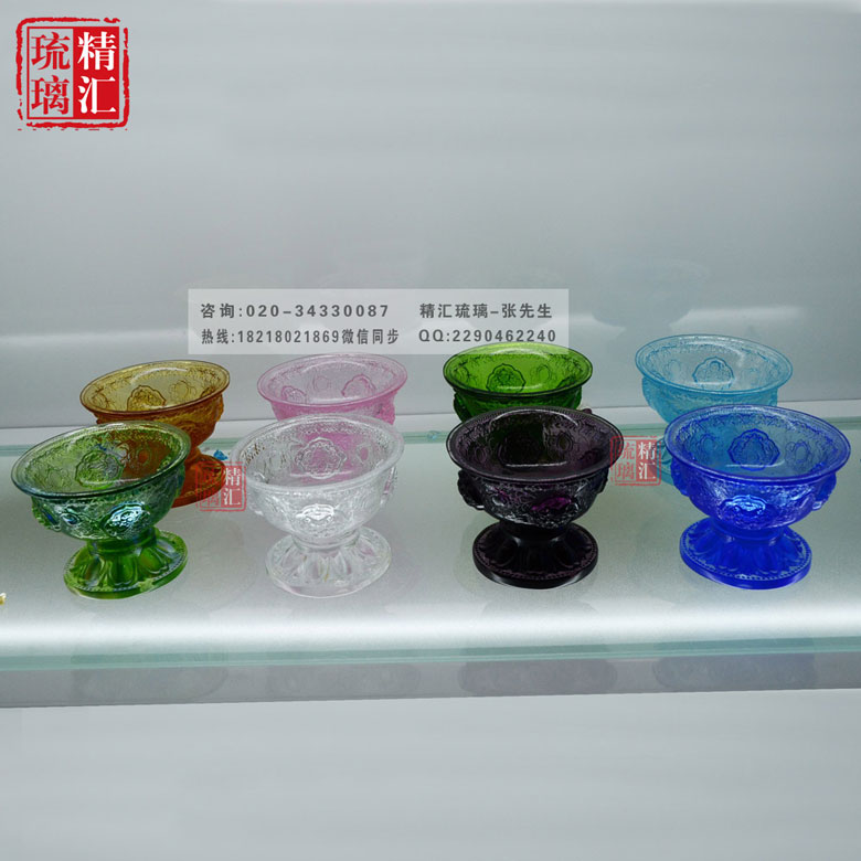 八吉祥供杯佛具批發(fā)，佛教琉璃用品批發(fā)，廣州琉璃生產(chǎn)廠家