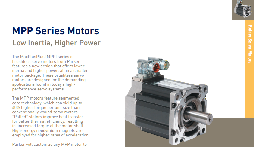 美國派克無刷伺服電機(jī)MPP系列/PARKER無刷伺服電機(jī)