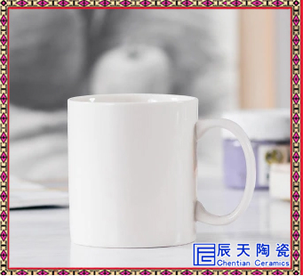 陶瓷杯子骨質瓷馬克杯純白瓷小直筒茶杯牛奶咖啡杯子帶勺蓋