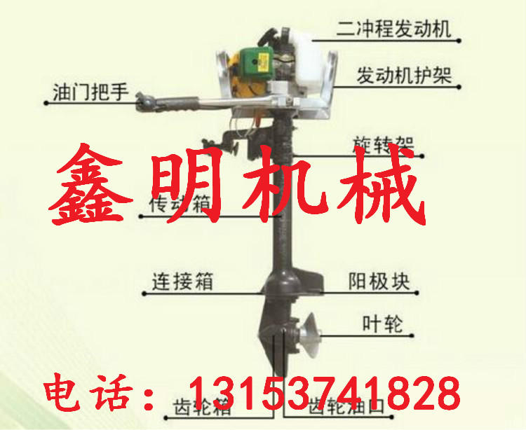 鑫明牌二沖程汽油掛漿機(jī)價(jià)格 小馬力掛漿機(jī) 漁船掛機(jī)銷售熱線