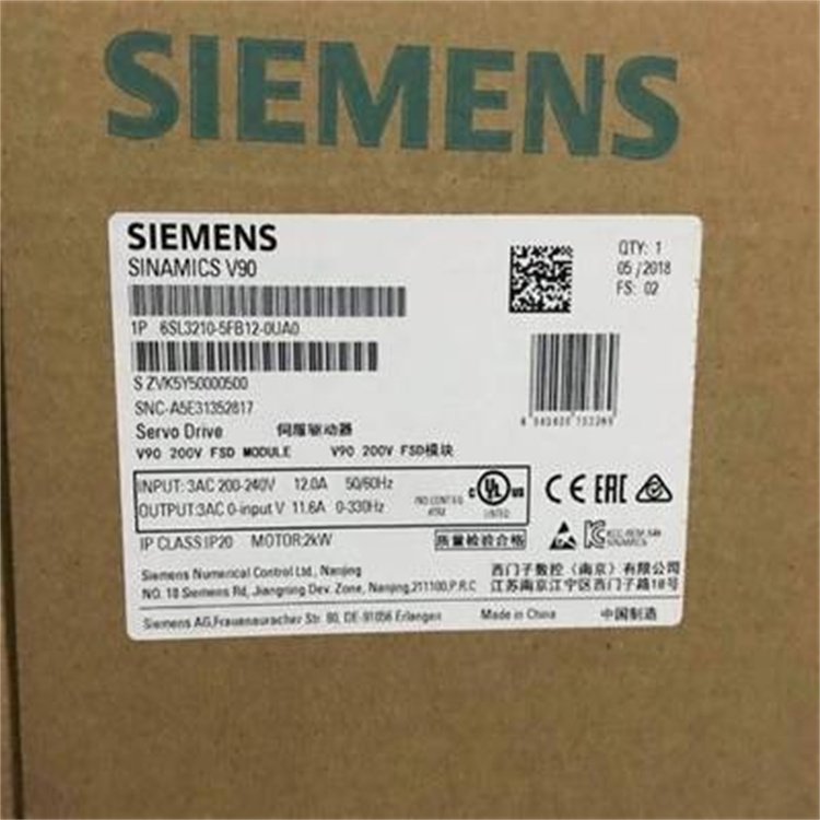 6SL3210-5FB10-2UA2 SINAMICS V90， 輸入電壓 西門子模塊代理商