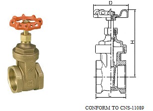 FIG 4600砲金銅閘閥 臺(tái)灣金口閥門