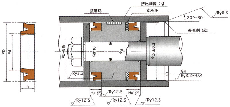 日本NOK液壓密封件 ODI型密封圈 FU2138H0活塞密封