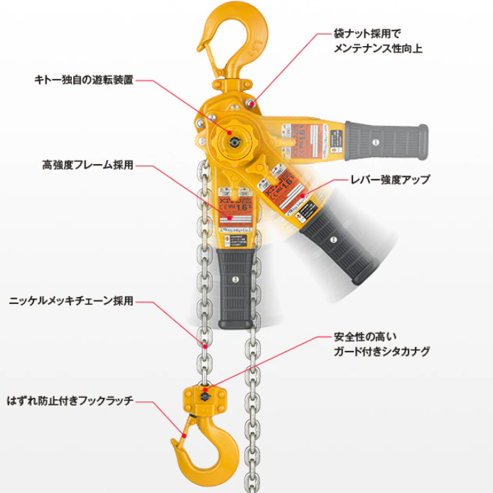 日本KITO鬼頭手動(dòng)起重葫蘆LB016/LB008