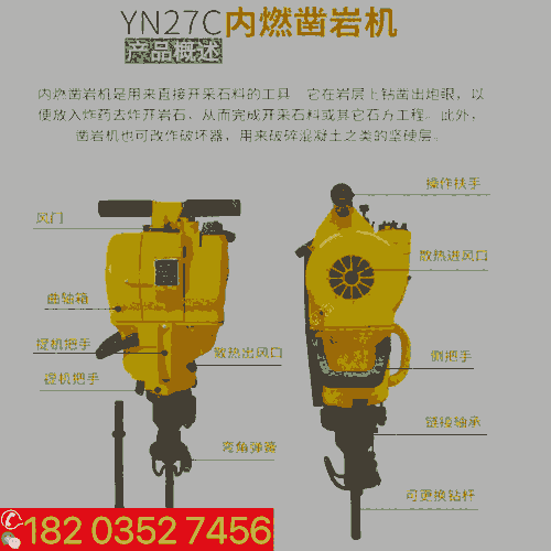 河北衡水 一機多用便攜式鑿巖打孔機 鑿巖機混凝土破碎 陜西渭南