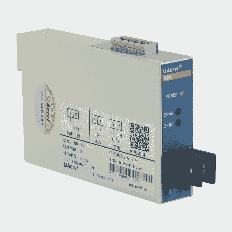 安科瑞電壓變送器BD-AV 測(cè)量單相交流電壓 輸出4-20mA高精度