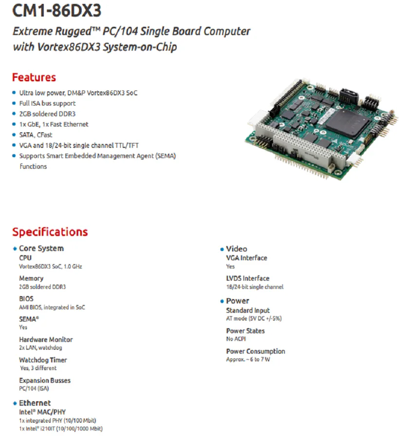 Adllink CM1-86DX3 PC/104 Single Board AΰӋ(j)C(j)