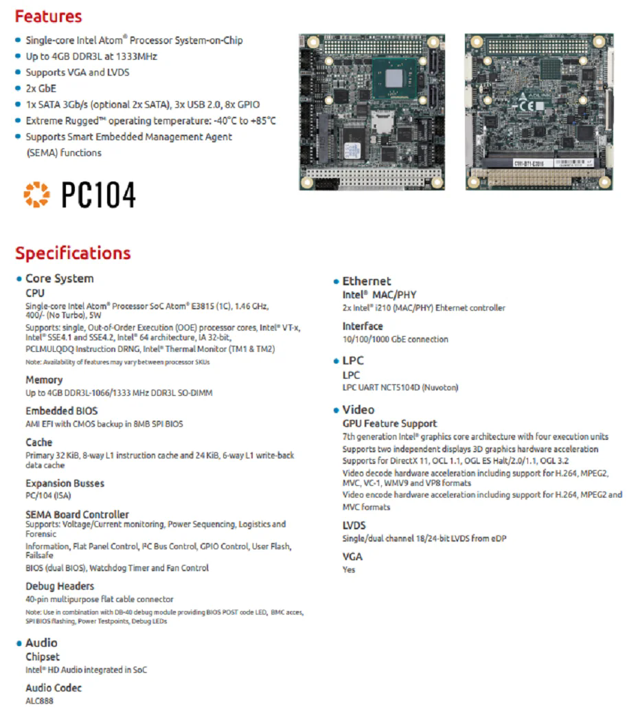 CM1-BT1-E3815 Single Board ComputerΰӋC