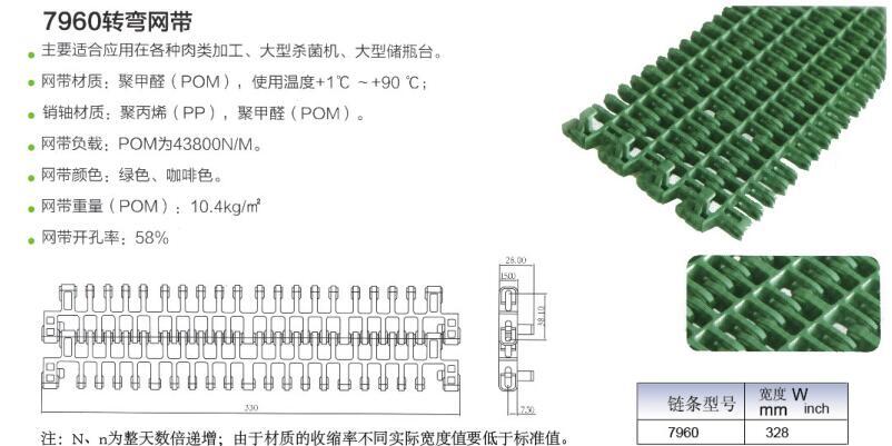 模塊輸送尼龍塑料鏈網(wǎng)