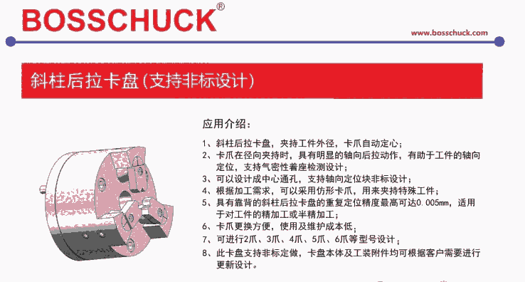 出售BOSSCHUCK斜柱后拉卡盤，原裝進(jìn)口，非標(biāo)定制