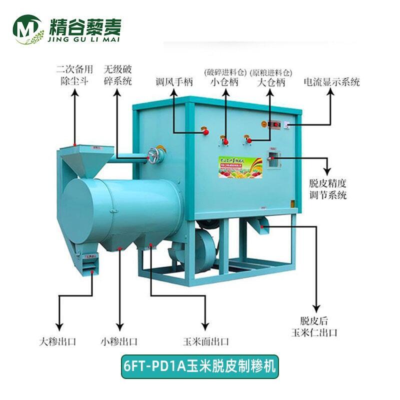 東北玉米脫皮制糝機，玉米打碴子機，苞谷碎機器。