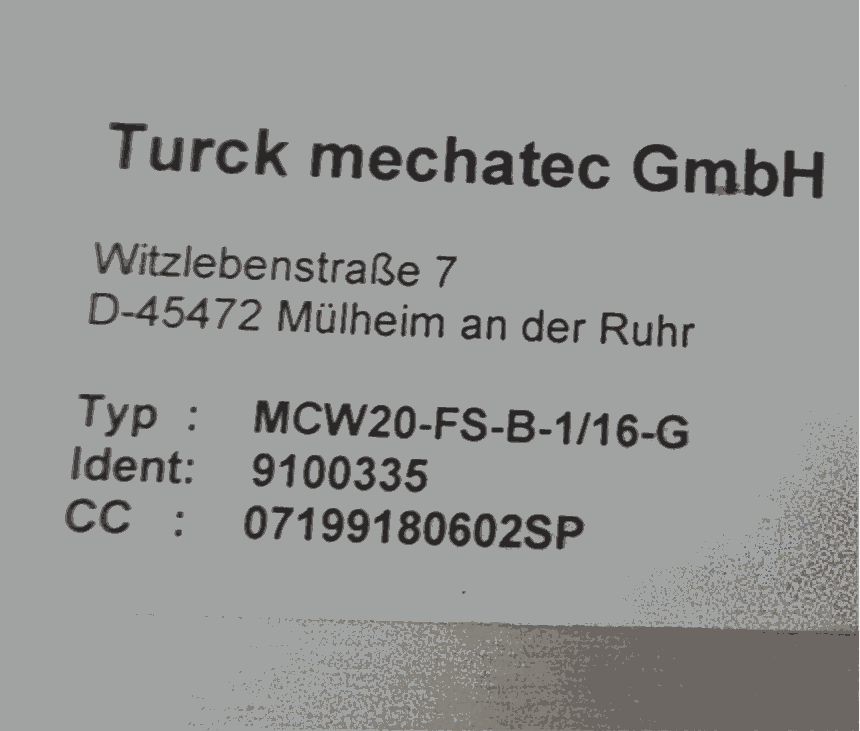 MCW20-FS-B-1/16-GTURCK