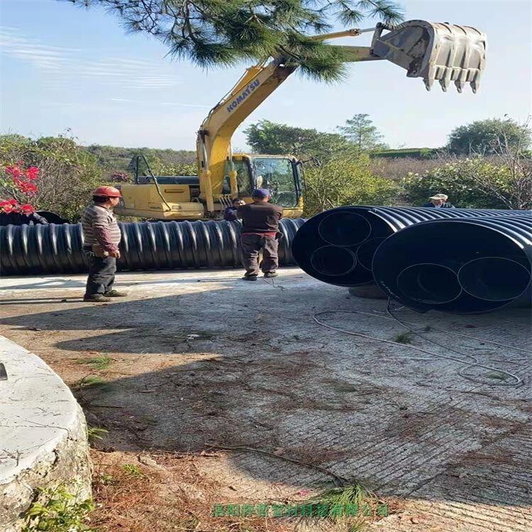 鋼帶承插式雨污水管   黑色鋼帶螺旋增強波紋管廠家直供