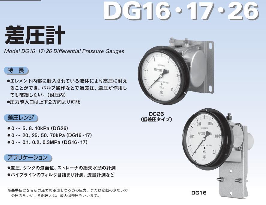 NKS差壓計NAGANO KEIKI長野計器 DG26-173 DG26-3X3