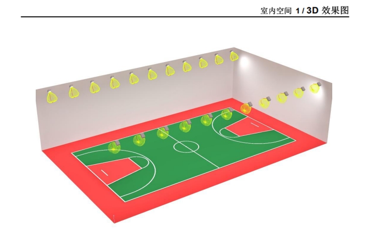 室內(nèi)籃球場(chǎng)照明燈布置方式