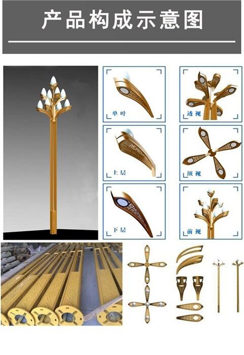 高檔住宅區(qū)新款8米玉蘭燈 四川高桿路燈廠家