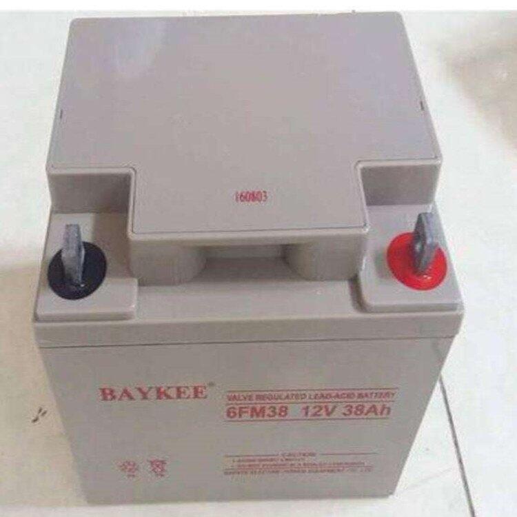 BAYKEE柏克蓄電池6FM38鉛酸免維護(hù)12V38AH報價